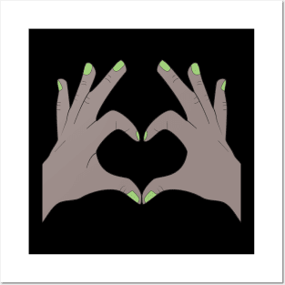 Hands Making Heart Shape Love Sign Language Valentine's Day Posters and Art